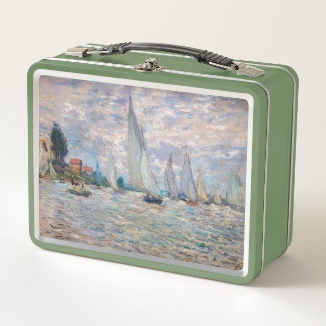 Claude Monet - Boats Regatta at Argenteuil Metal Lunch Box (Front)