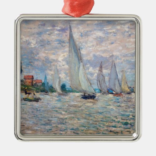 Claude Monet _ Boats Regatta at Argenteuil Metal Ornament