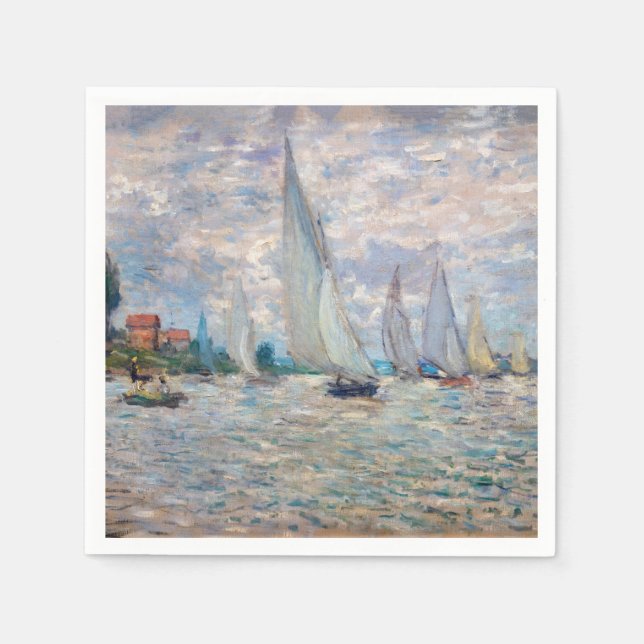 Claude Monet - Boats Regatta at Argenteuil Napkins (Front)