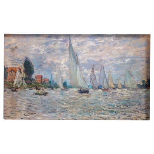 Claude Monet _ Boats Regatta at Argenteuil Place Card Holder