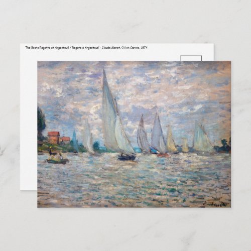 Claude Monet _ Boats Regatta at Argenteuil Postcard