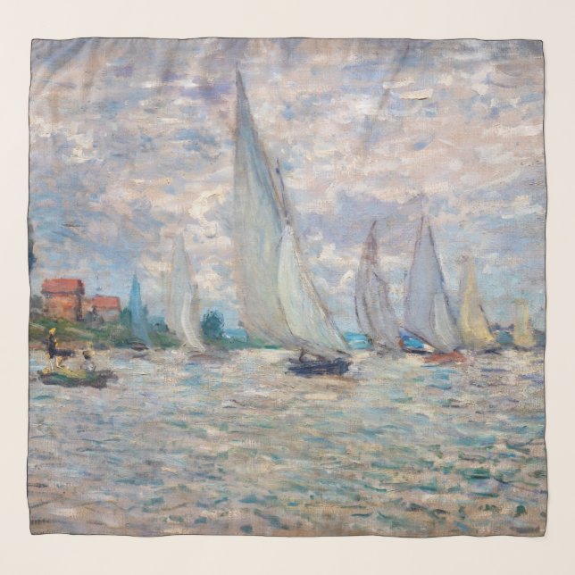 Claude Monet - Boats Regatta at Argenteuil Scarf (Front (Horizontal))
