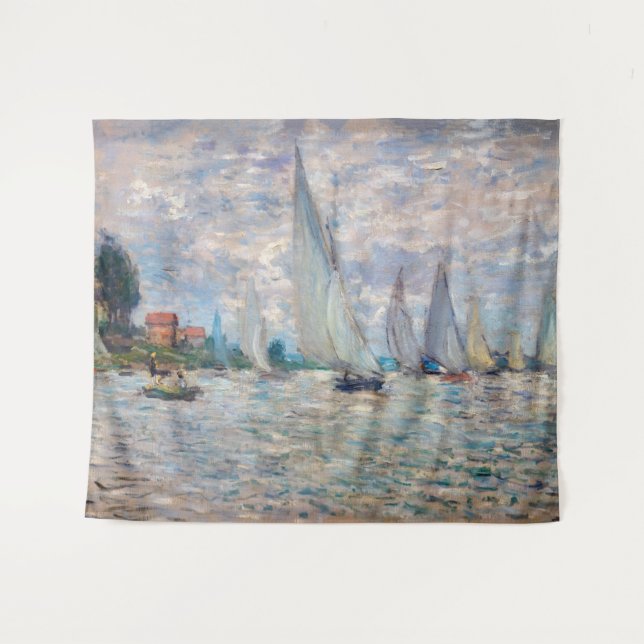Claude Monet - Boats Regatta at Argenteuil Tapestry (Front (Horizontal))