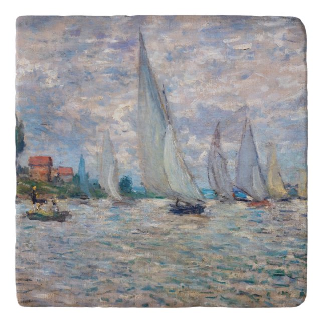 Claude Monet - Boats Regatta at Argenteuil Trivet (Front)