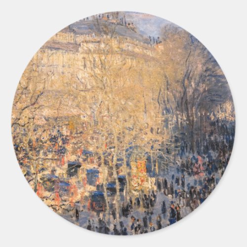 Claude Monet _ Boulevard des Capucines in Paris Classic Round Sticker