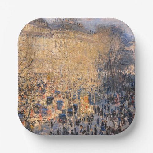 Claude Monet _ Boulevard des Capucines in Paris Paper Plates