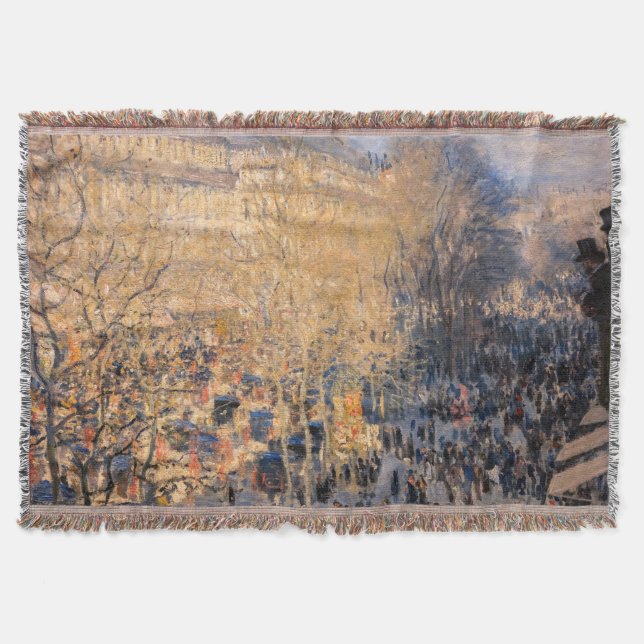Claude Monet - Boulevard des Capucines in Paris Throw Blanket (Front)