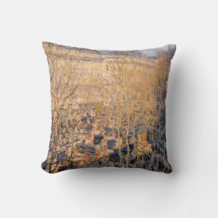 Claude Monet - Boulevard des Capucines in Paris Throw Pillow