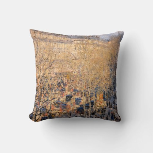 Claude Monet _ Boulevard des Capucines in Paris Throw Pillow