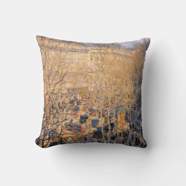Claude Monet - Boulevard des Capucines in Paris Throw Pillow (Front)