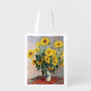 Claude Monet Bouquet of Sunflowers 1881 Art Grocery Bag