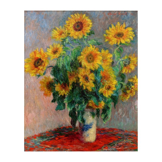 Claude Monet - Bouquet of Sunflowers Acrylic Print (Front)