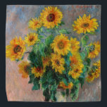 Claude Monet - Bouquet of Sunflowers Bandana<br><div class="desc">Bouquet of Sunflowers / Bouquet de tournesols - Claude Monet,  Oil on Canvas,  1881</div>
