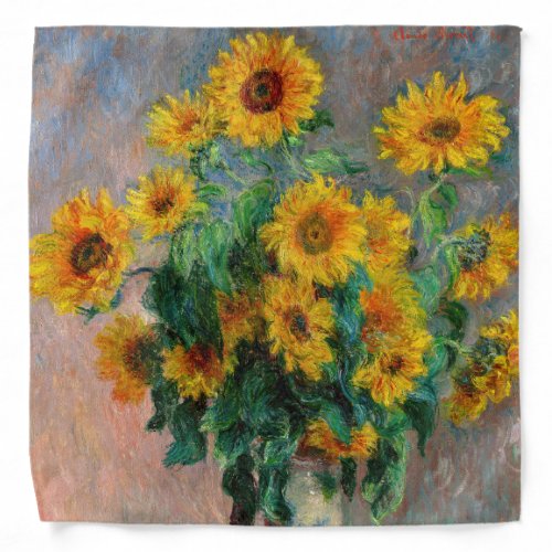 Claude Monet _ Bouquet of Sunflowers Bandana