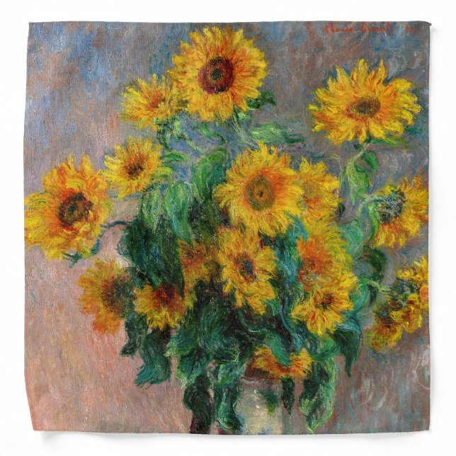 Claude Monet - Bouquet of Sunflowers Bandana (Front)