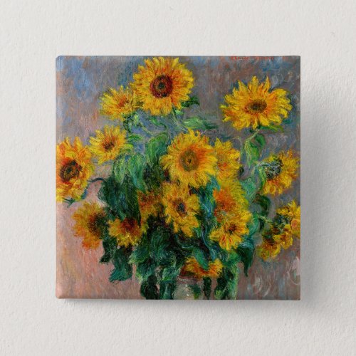 Claude Monet _ Bouquet of Sunflowers Button