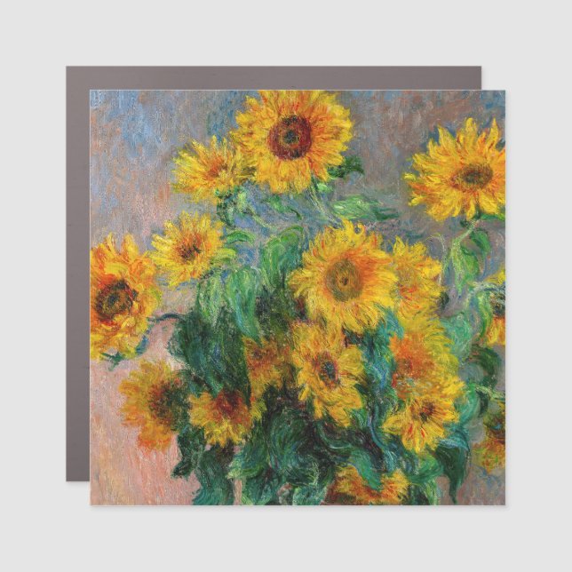 Claude Monet - Bouquet of Sunflowers Car Magnet (Front)
