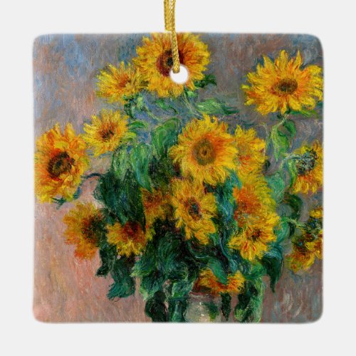 Claude Monet _ Bouquet of Sunflowers Ceramic Ornament