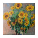 Claude Monet - Bouquet of Sunflowers Ceramic Tile<br><div class="desc">Bouquet of Sunflowers / Bouquet de tournesols - Claude Monet,  Oil on Canvas,  1881</div>