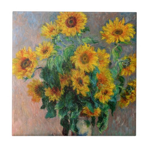 Claude Monet _ Bouquet of Sunflowers Ceramic Tile