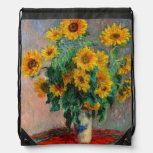 Claude Monet - Bouquet of Sunflowers Drawstring Bag