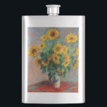 Claude Monet - Bouquet of Sunflowers Flask<br><div class="desc">Bouquet of Sunflowers / Bouquet de tournesols - Claude Monet,  Oil on Canvas,  1881</div>