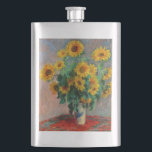 Claude Monet - Bouquet of Sunflowers Flask<br><div class="desc">Bouquet of Sunflowers / Bouquet de tournesols - Claude Monet,  Oil on Canvas,  1881</div>