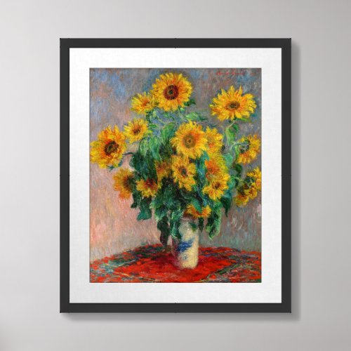 Claude Monet _ Bouquet of Sunflowers Framed Art