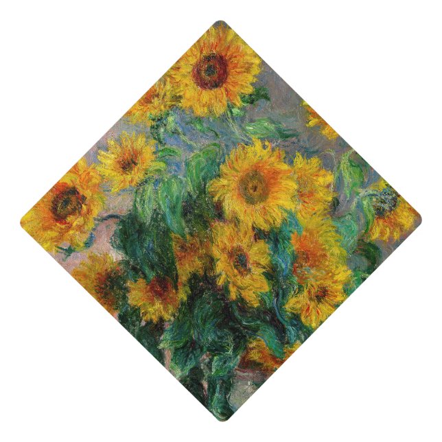 Claude Monet - Bouquet of Sunflowers Graduation Cap Topper (Front)
