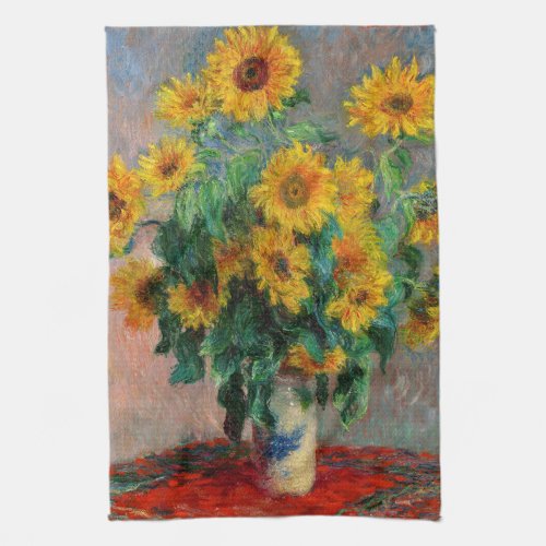 Claude Monet _ Bouquet of Sunflowers Kitchen Towel