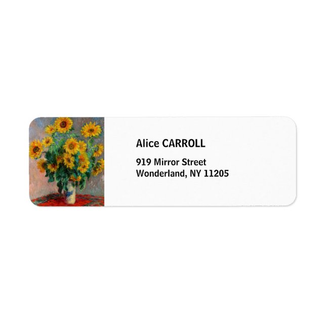 Claude Monet - Bouquet of Sunflowers Label (Front)