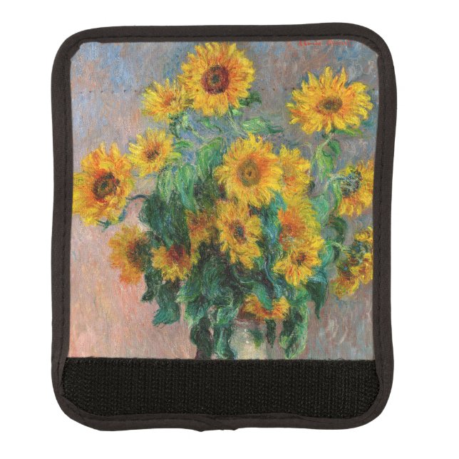 Claude Monet - Bouquet of Sunflowers Luggage Handle Wrap (Front)