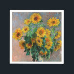 Claude Monet - Bouquet of Sunflowers Napkins<br><div class="desc">Bouquet of Sunflowers / Bouquet de tournesols - Claude Monet,  Oil on Canvas,  1881</div>