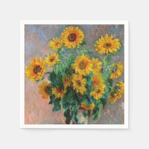Claude Monet _ Bouquet of Sunflowers Napkins