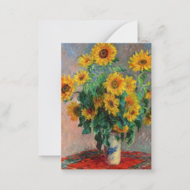 Claude Monet - Bouquet of Sunflowers Note Card (Front)