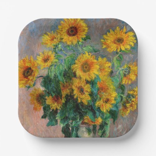 Claude Monet _ Bouquet of Sunflowers Paper Plates