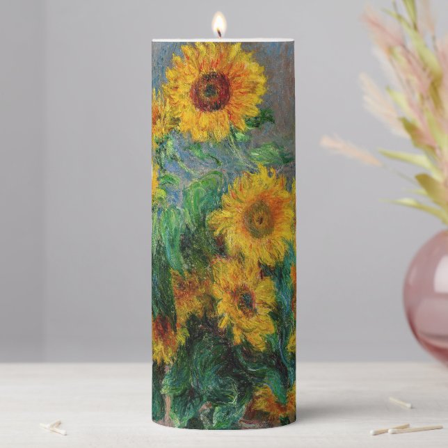 Claude Monet - Bouquet of Sunflowers Pillar Candle (In Situ)
