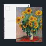 Claude Monet - Bouquet of Sunflowers Postcard<br><div class="desc">Bouquet of Sunflowers / Bouquet de tournesols - Claude Monet,  Oil on Canvas,  1881</div>