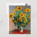 Claude Monet - Bouquet of Sunflowers Postcard<br><div class="desc">Bouquet of Sunflowers / Bouquet de tournesols - Claude Monet,  Oil on Canvas,  1881</div>