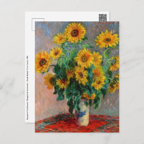 Claude Monet _ Bouquet of Sunflowers Postcard