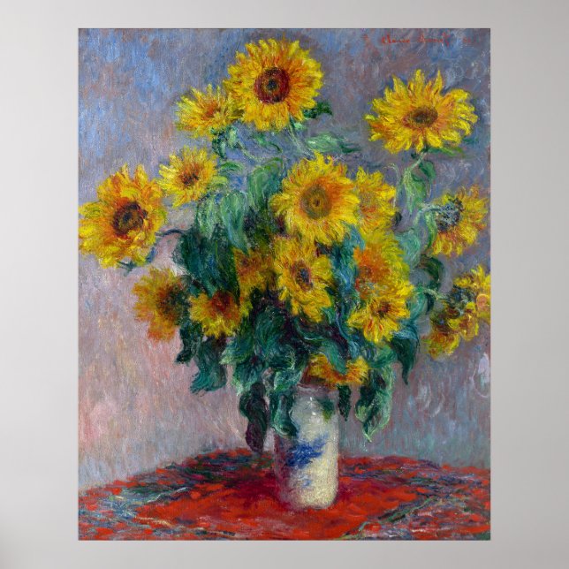 Claude Monet Bouquet of Sunflowers Poster (Front)