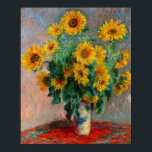 Claude Monet - Bouquet of Sunflowers Poster<br><div class="desc">Bouquet of Sunflowers v Bouquet de tournesols - Claude Monet,  Oil on Canvas,  1881</div>
