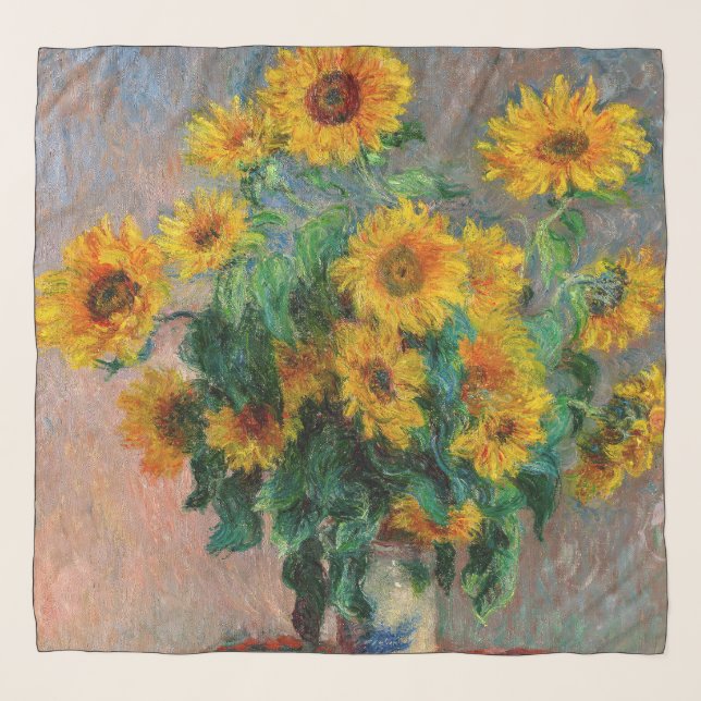 Claude Monet - Bouquet of Sunflowers Scarf (Front)
