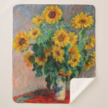 Claude Monet - Bouquet of Sunflowers Sherpa Blanket<br><div class="desc">Bouquet of Sunflowers / Bouquet de tournesols - Claude Monet,  Oil on Canvas,  1881</div>