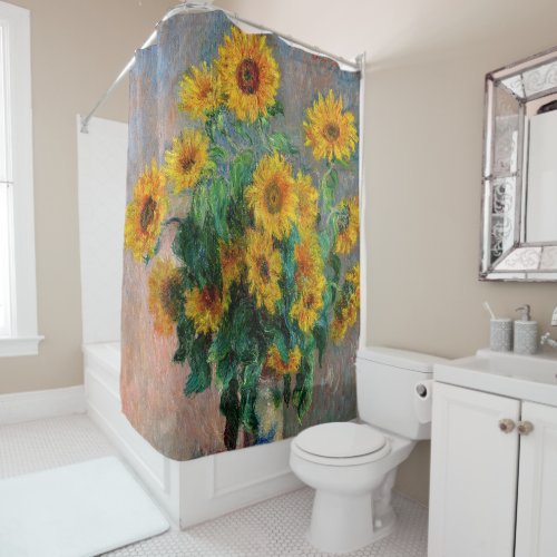 Claude Monet _ Bouquet of Sunflowers Shower Curtain