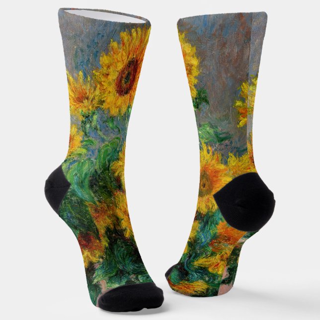 Claude Monet - Bouquet of Sunflowers Socks (Angled)