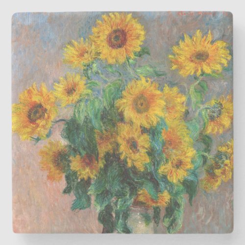 Claude Monet _ Bouquet of Sunflowers Stone Coaster