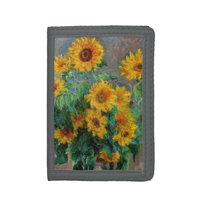 Claude Monet - Bouquet of Sunflowers Trifold Wallet (Front Vertical)