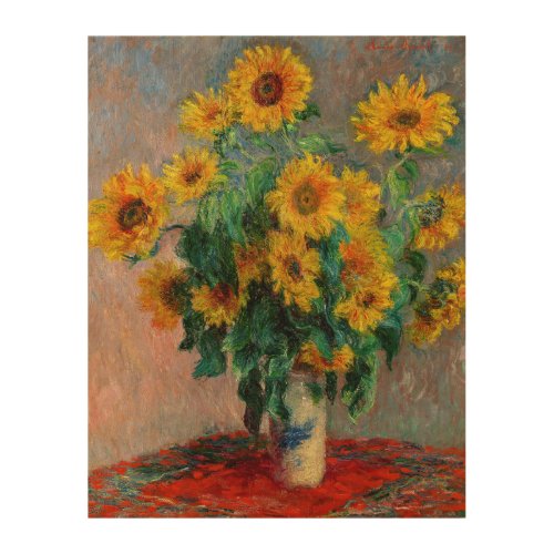 Claude Monet _ Bouquet of Sunflowers Wood Wall Art