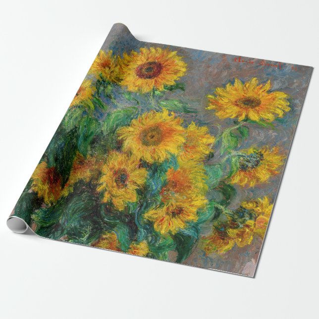 Claude Monet - Bouquet of Sunflowers Wrapping Paper (Unrolled)